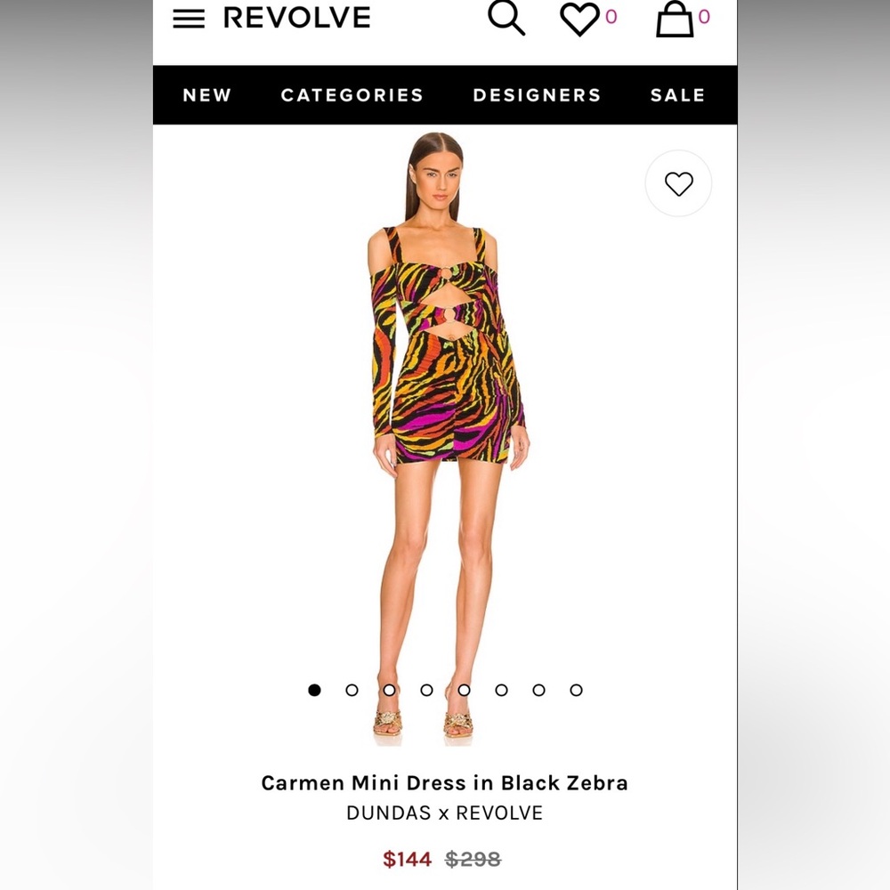 DUNDAS Vibrant Zebra Print Mini Dress